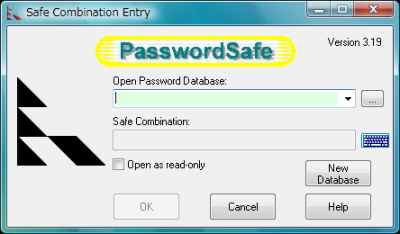 図5 Password Safeの初回起動時には「New Database」ボタンをクリックしてパスワードデータベースを作成する