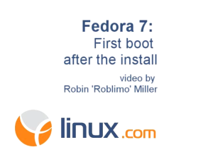 Fedra 7: First boot after the install