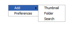 図3 Desktop上を右クリックするとメニューが表示され、ここからサムネイルやフォルダ、検索バーの追加が行える