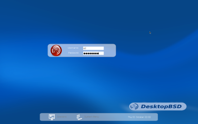 図11 DesktopBSDのログイン画面