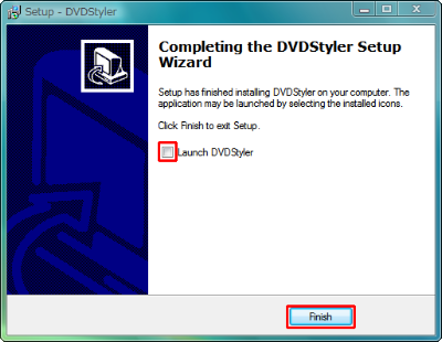 図3 先にDVDStyler1.7.0をインストール。「Launch DVDStyler」のチェックを外しておく